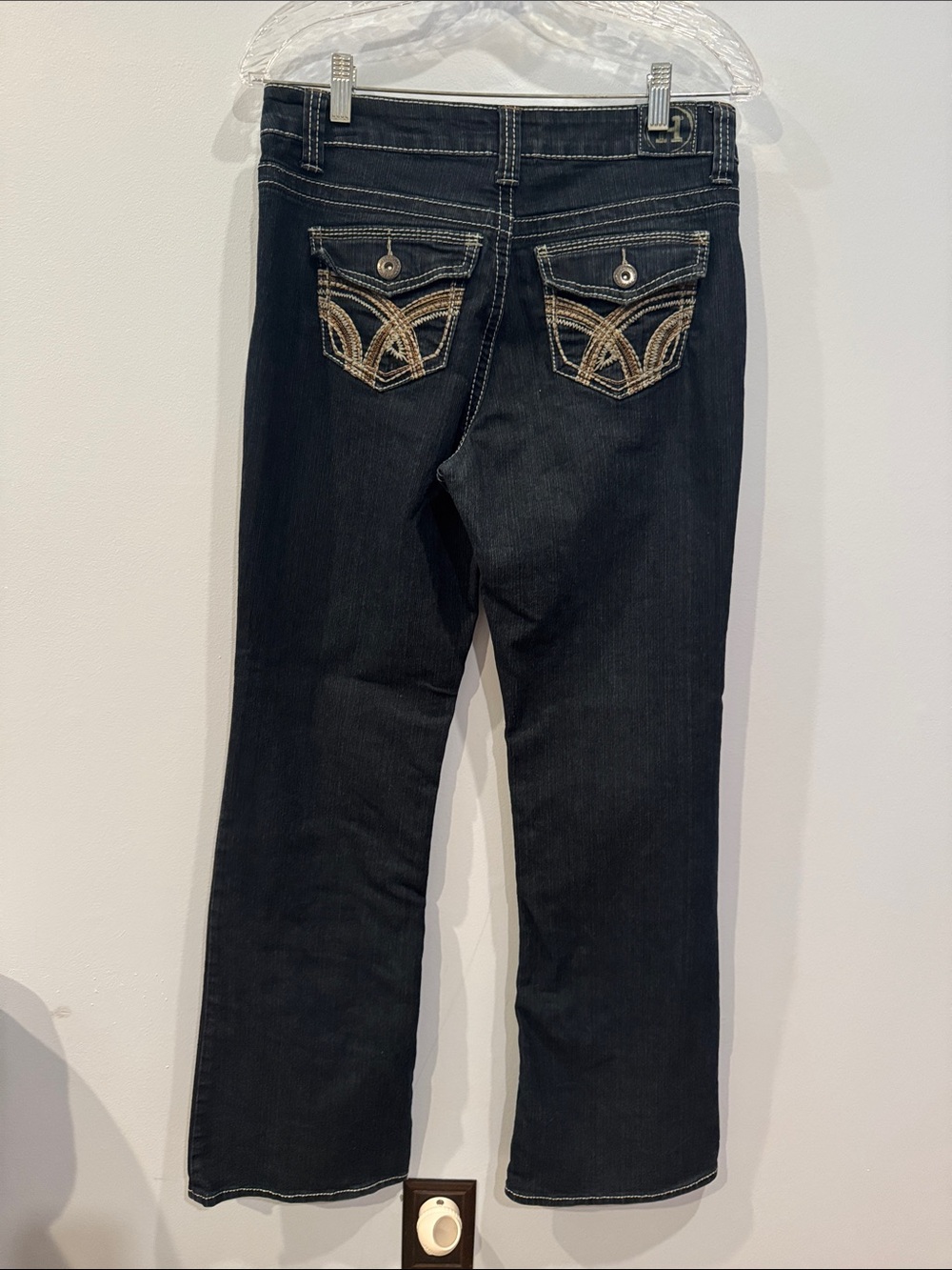 Vintage Hydraulic brand bootcut denim jeans dark wash Sz6 EUC